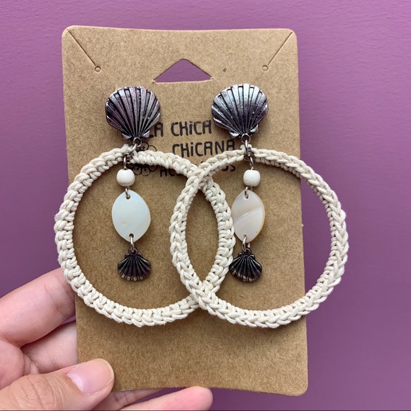 Shell Statement Earrings - Picture 3 of 6